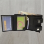 Preview: Herren Brieftasche Ledergeldbörse Hochformat mit Karabiener Hosenkette schwarz